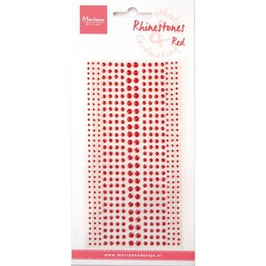 Selvkl�bende rhinsten i r�d, 496 stk., �2-3-4 mm