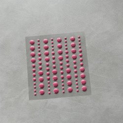 Halvperler/Dots, selvklbende, SBA024, RDVINS-farvet, 3 strrelser