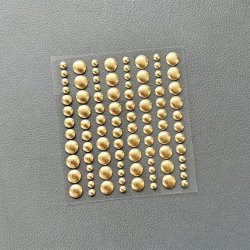 Halvperler/Dots, selvklbende, SBA028, GULD-farvede, 3 strrelser
