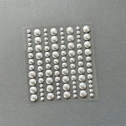 Halvperler/Dots, selvklbende, SBA029, SLV-farvede, 3 strrelser