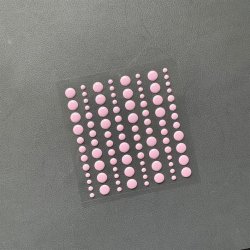 Halvperler/Dots, selvklbende, SBA036, LYS PINK, 3 strrelser