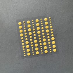 Halvperler/Dots, selvklbende, SBA040, LYS OLIVEN GUL/GRN, 3 strrelser