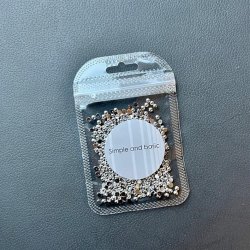 Halvperler - 3mm, blank slvfarvet, ca. 500 stk., Simple&Basic SBA531