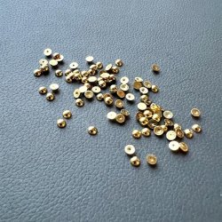 Halvperler - 4mm, blank guldfarvet, ca. 500 stk., Simple&Basic SBA562