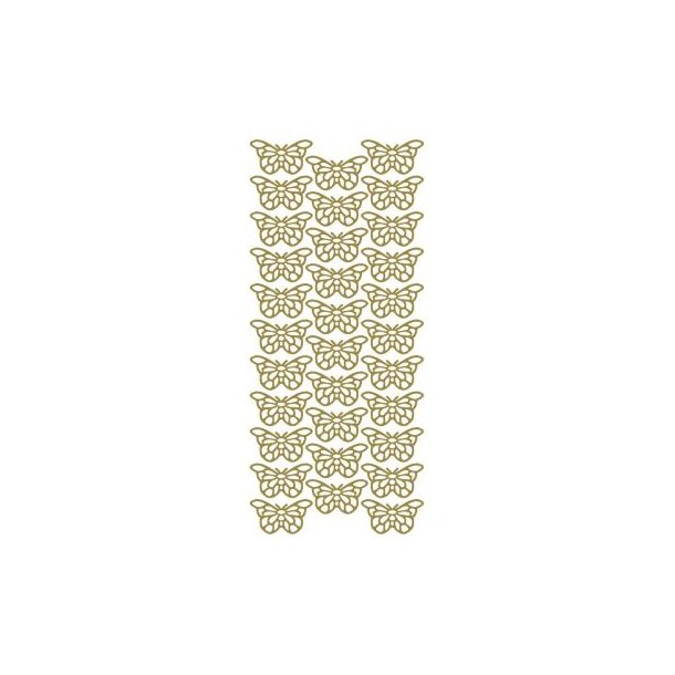 Stickers - Pynt; Sommerfugle, guldfarvet