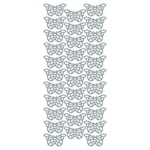 Stickers - Pynt; Sommerfugle, s�lvfarvet