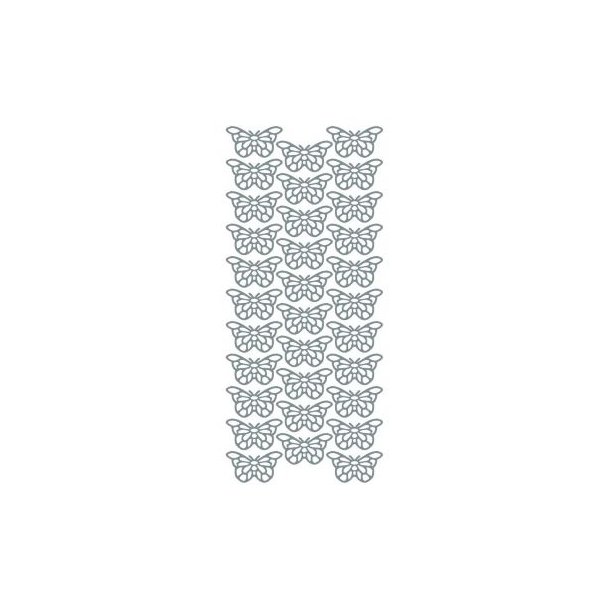 Stickers - Pynt; Sommerfugle, s�lvfarvet
