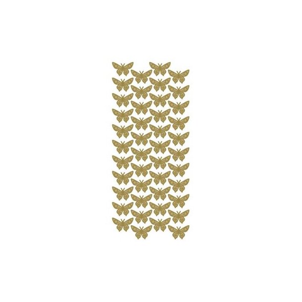 Stickers - Pynt; Sommerfugle, guldfarvet