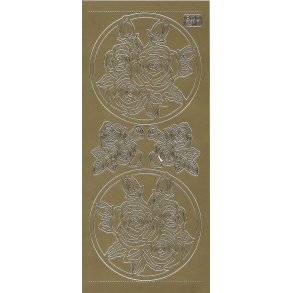 Stickers - roser, guld