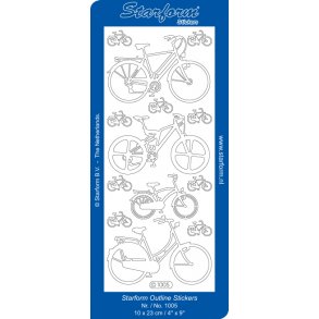Stickers - Cykler i flere strrelser, guld