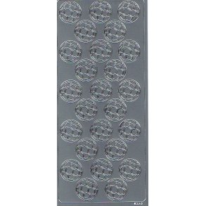 Stickers - fodbold, 25 stk, 25mm, slv