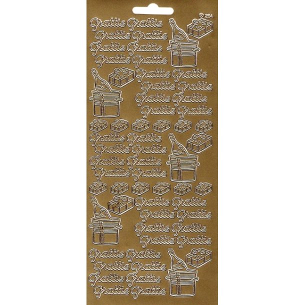 Stickers - Svensk tekst - "Grattis" i guldfarve