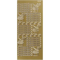 Stickers - congratulation, ca. 56x7mm, guld