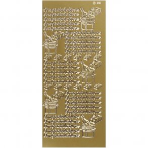 Stickers - congratulation, ca. 56x7mm, guld