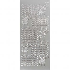 Stickers - congratulation, ca. 56x7mm, slv