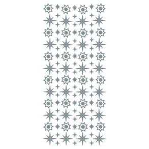 Stickers - Jul, forskellige stjerner i slvfarve