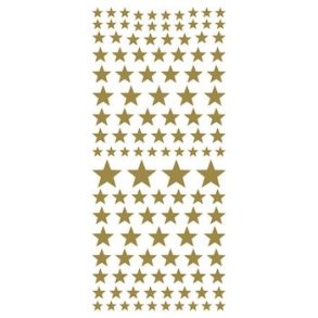Stickers - Jul, stjerner i forskellige strrelser i guldfarve