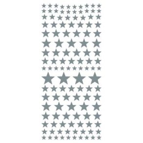 Stickers - Jul, stjerner i forskellige strrelser i slvfarve