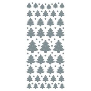 Stickers - Jul, juletrer i forskellige strrelser i slvfarve