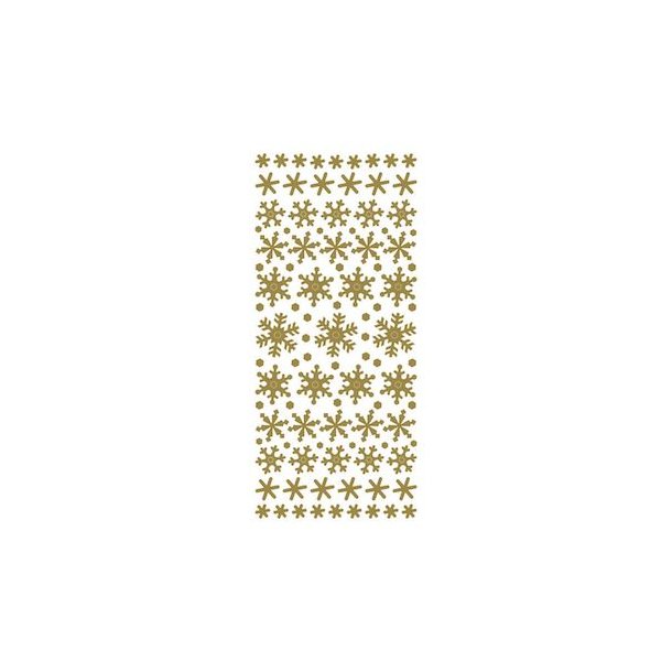 Stickers - Jul, forskellige snefnug i guldfarve