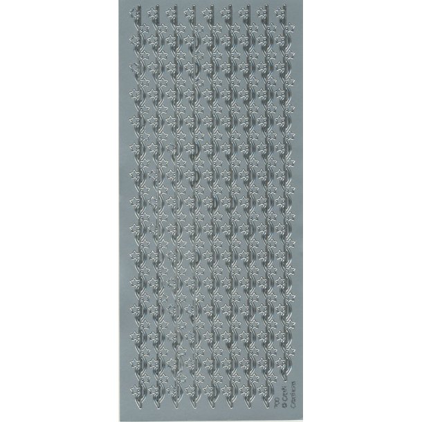 Stickers - Borter m/stjerner p snor i slvfarve