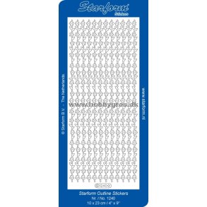 Stickers - Bort m/blomster & blade, slvfarvet