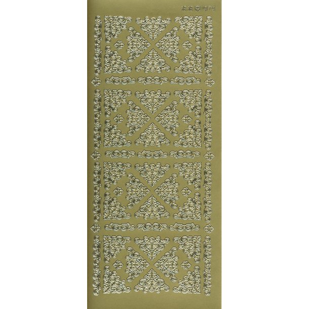 Stickers - Hjrner, snirklede hjrner &amp; sm borter i guldfarve