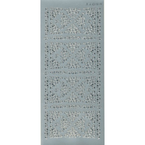 Stickers - Hjrner, snirklede hjrner &amp; sm borter i slvfarve