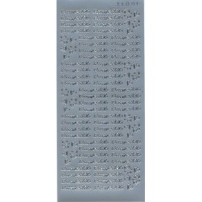 Stickers - Barnedb, tekst, hjerter og sut, slvfarvet