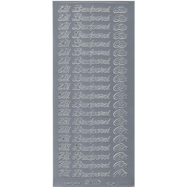 Stickers - Svensk tekst - "Till Brudparet" i s�lvfarve