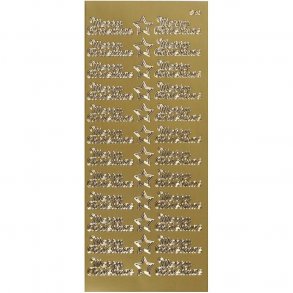 Stickers - ''merry christmas'', 37x14mm, guld