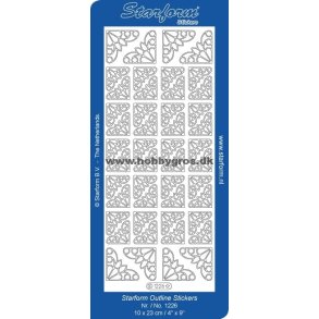 Stickers - Hjrner, 2 forskellige sommerfugle-hjrner i guldfarve