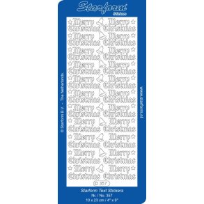 Stickers - ''Merry Christmas'', 44x17mm, guldfarvet