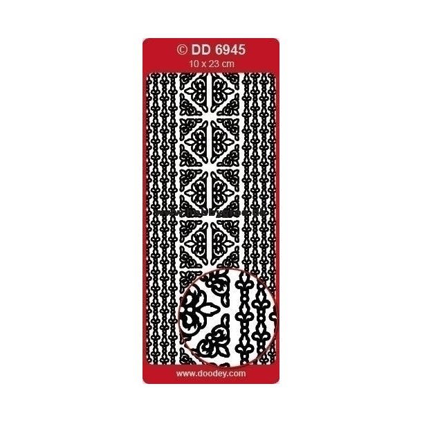 Stickers - Borter &amp; hj�rner, "fleur-de-lis" m�nster i guldfarve
