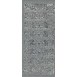 Stickers - Hjrner, sm fine hjrner med et lille hjerte samt sm borter, slvfarvet