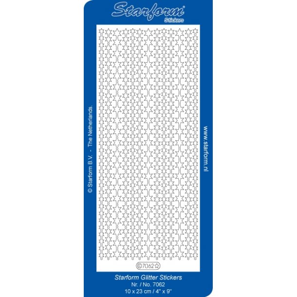 Stickers - Glitter sort m/slvkant, Borter - stjerner