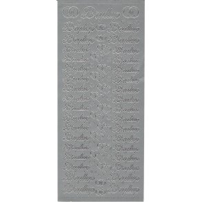 Stickers - Bryllup, ringe og hjerter, s�lv