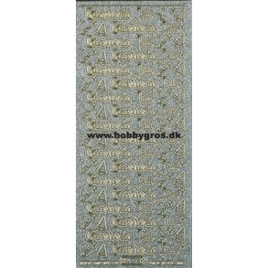 Stickers - Glitter slv m/guldkant, 