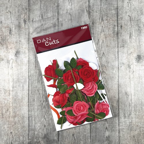 cuts - udstansede smukke roser i karton cuts 1960) - Die - Fru ApS