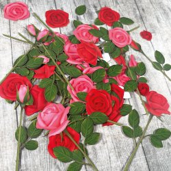 Die cuts - udstansede smukke roser i karton (Dan cuts 1960)