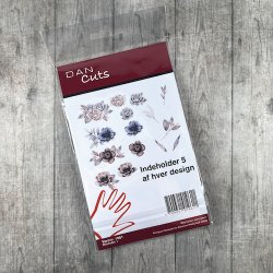 Die cuts - udstansede smukke bl blomster i karton (Dan cuts 1961)