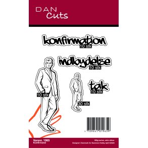 Die cuts - udstansede konfirmand-motiver i karton (Dan cuts 1965)