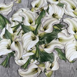 Die cuts - udstansede smukke liljer i karton (Dan cuts 1967)