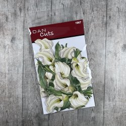 Die cuts - udstansede smukke liljer i karton (Dan cuts 1967)