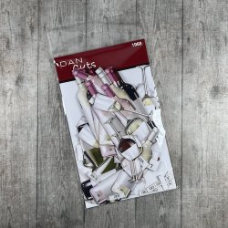 Die cuts - udstansede vinflasker, vinglas og "vin-tekster i karton (Dan cuts 1968)