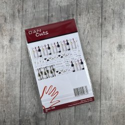 Die cuts - udstansede vinflasker, vinglas og "vin-tekster i karton (Dan cuts 1968)
