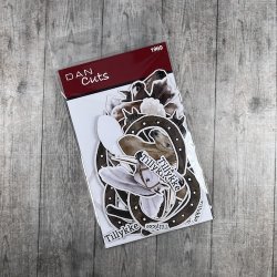 Die cuts - udstansede heste, hestesko og tekster i karton (Dan cuts 1969)