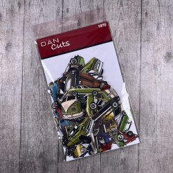 Die cuts - udstansede retro biler i karton (Dan cuts 1970)