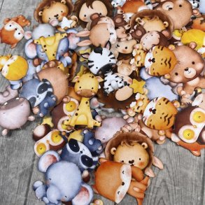 Die cuts - udstansede sknne dyrebrn i karton (Dan cuts 1971)