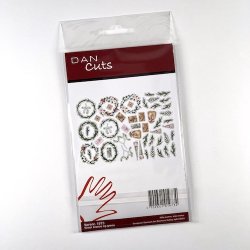 Die cuts - udstansede vinterkranse, grene og nisser (Dan cuts 1973)